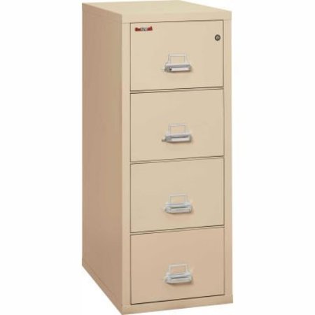 FIRE KING Fireking Fireproof 4 Drawer Vertical File Cabinet - Letter Size 18"W x 31-1/2"D x 53"H - Putty 4-1831/CPA